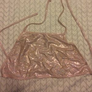 AA shiny metallic halter