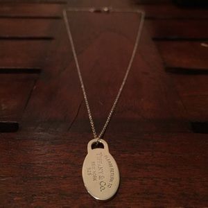 Tiffany & Co. oval dog tag necklace