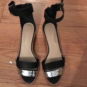 Loeffler Randall black leather sandals