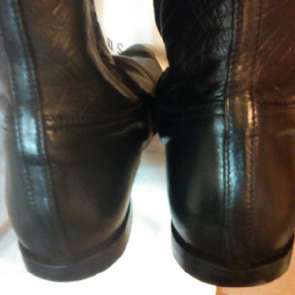 SOLD.     Versace Leather Embossed  Signature Boot - Picture 2 of 4