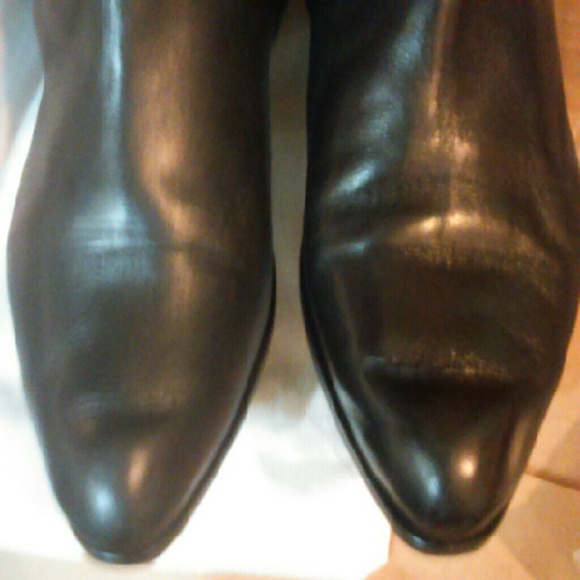 SOLD.     Versace Leather Embossed  Signature Boot - Picture 3 of 4