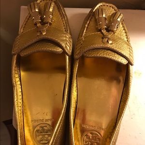 Tory Burch Gold Metallic flats