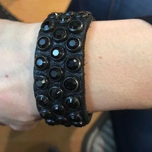 Kippy's crystal leather cuff