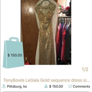 Gold prom dress