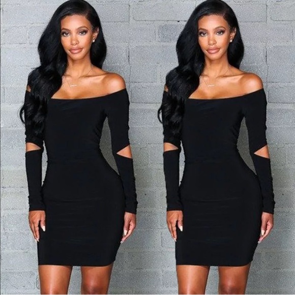 unbranded Dresses & Skirts - Black bandage mini dress  with cut out sleeves .