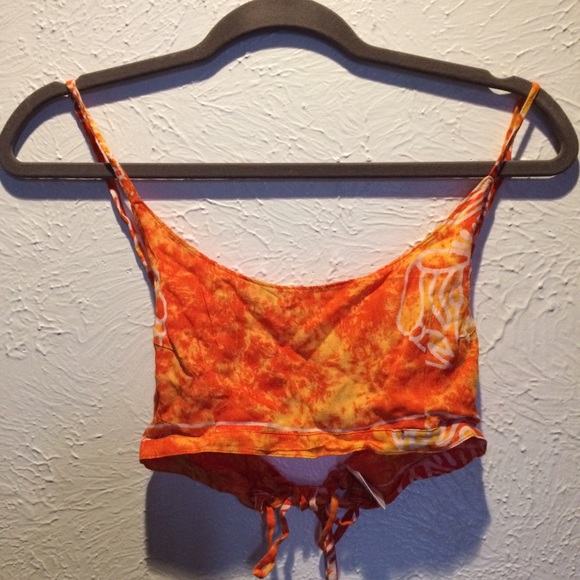 Orange Boho Cross-back Bralette
