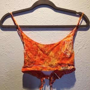 Orange Boho Cross-back Bralette