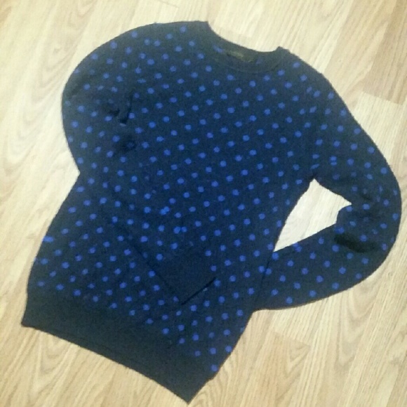 The Limited Blue Polka Dot Sweater