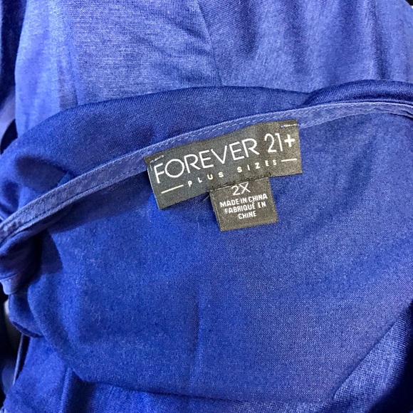 F21 Blue Sleeveless Weighted Collar Top - Picture 4 of 4