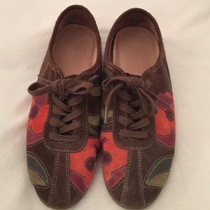 Coach floral suede tennis shoes size 5