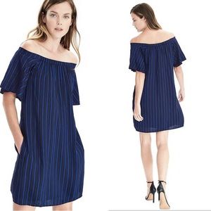 Banana Republic striped off the shoulder dress