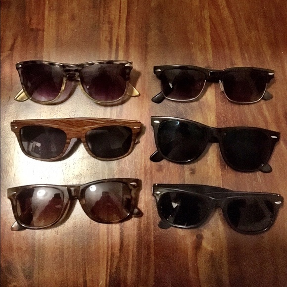 Lot of 6 sunglasses - wayfarers and clubmasters