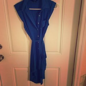 Blue extra long blouse