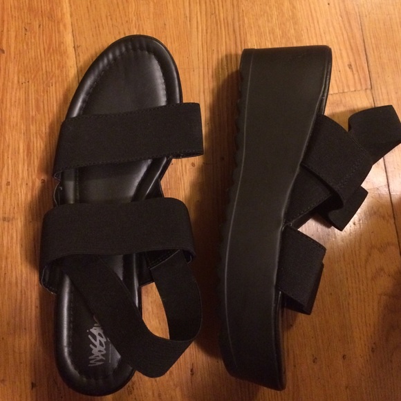 Black platform shoes