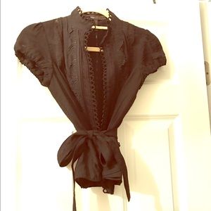 BCBG black lightweight cap sleeve blazer