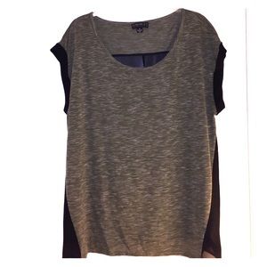 Plus size cotton and sheer top