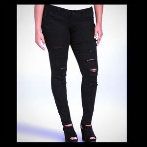 Torrid Destroyed Black Jeans