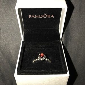 Garnet Pandora ring