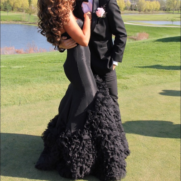 Beautiful Black Rachel Allan Pageant/Prom Gown - Picture 2 of 4