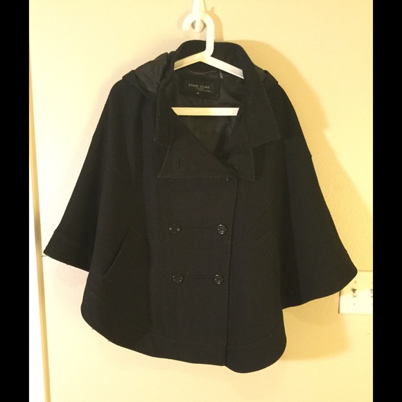 Black Rivet Wool Cape - Picture 2 of 4
