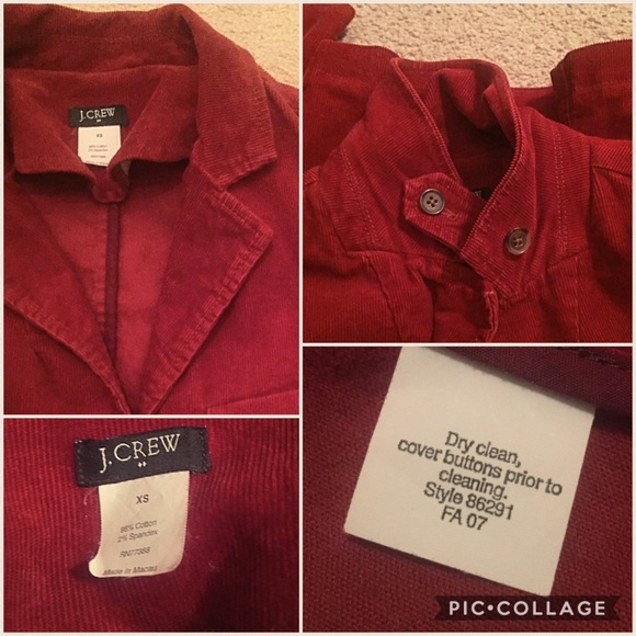 J. Crew brick red corduroy fitted blazer XS - Picture 3 of 4