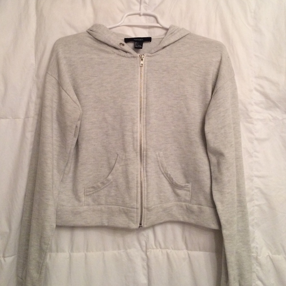 Forever 21 cropped hoodie & white sweater