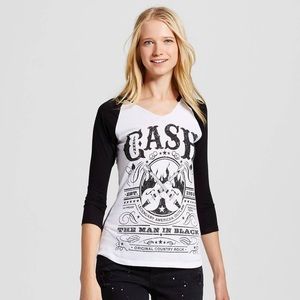 Johnny Cash Slit Neck Raglan Tee