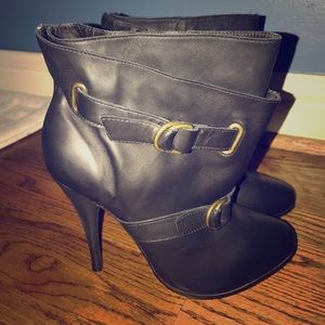 Joie black leather booties