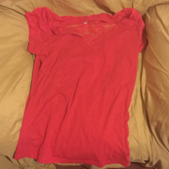 Pink shirt with lace back