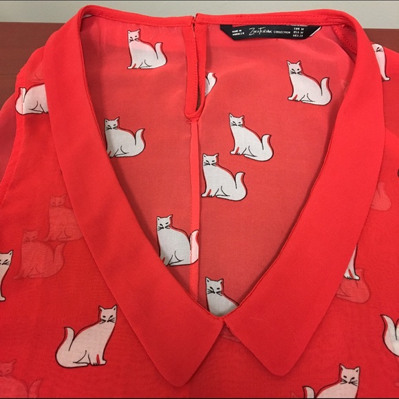 Zara sleeveless cat blouse