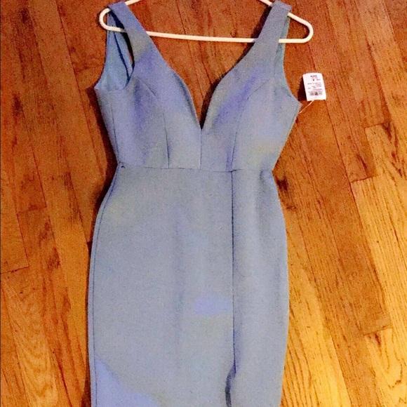 A light blue pencil dress