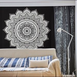 Black/White Mandala Tapestry