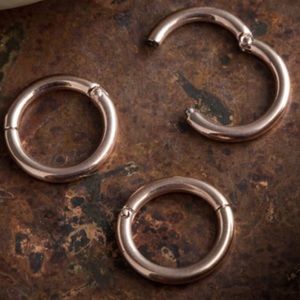 14g 3/8" rose gold plated septum clicker