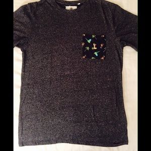 On The Byas Men's Charcoal Heather T-shirt with Novelty Pocket