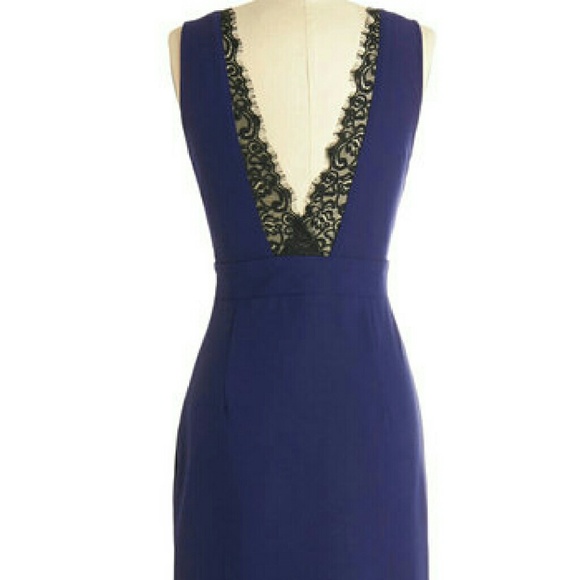 Dramatic deep blue/indigo cocktail dress