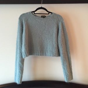 Topshop cropped fuzzy sweater