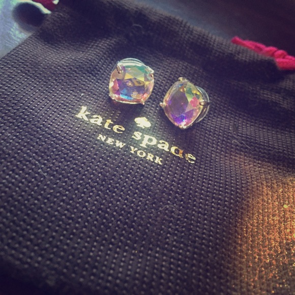 Kate spade square stud iridescent earrings