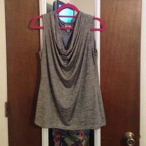 Worthington Size L Grey Sleeveless Dress Shirt