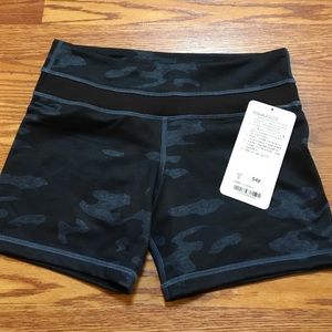 Blue camo workout shorts