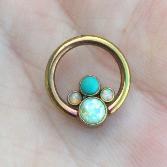 Opal turquoise septum jewelry cbr rose gold