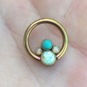 Opal turquoise septum jewelry cbr rose gold