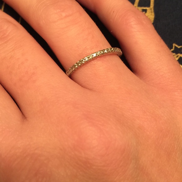 Diamond & white gold wedding band