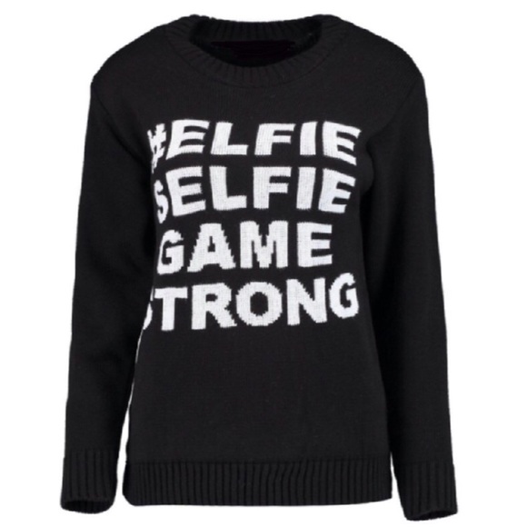 🌲SALE #Elfie #Selfie Strong Christmas Sweater NWT - Picture 2 of 2