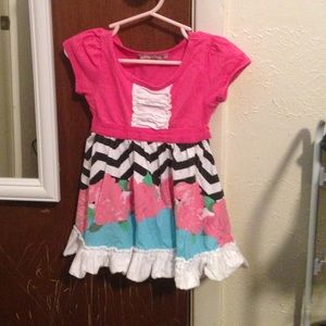 Jelly The Pug Rose/Chevron Dress