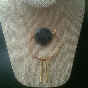 Speckled Gray Necklace with Fringe