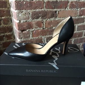 Banana Republic Alicia d'Orsay Black Leather Pumps