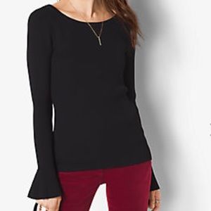 Michael Kors Ribbed Bell-Sleeve Sweater