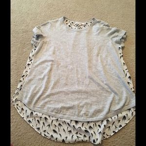 Loft mixed fabric tee