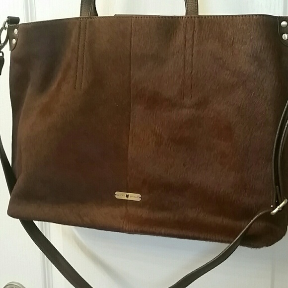 Lucky Brand Brown calf hair leather Tote, NWOT