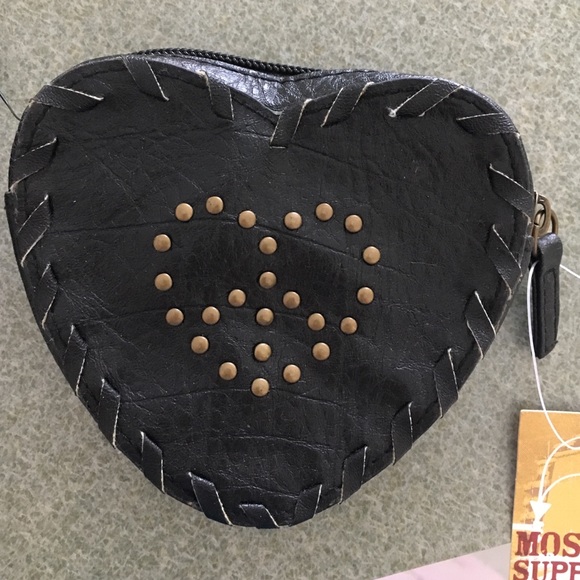 Mossimo Supply Co. Accessories - BNWT leather heart shaped peace zip up purse